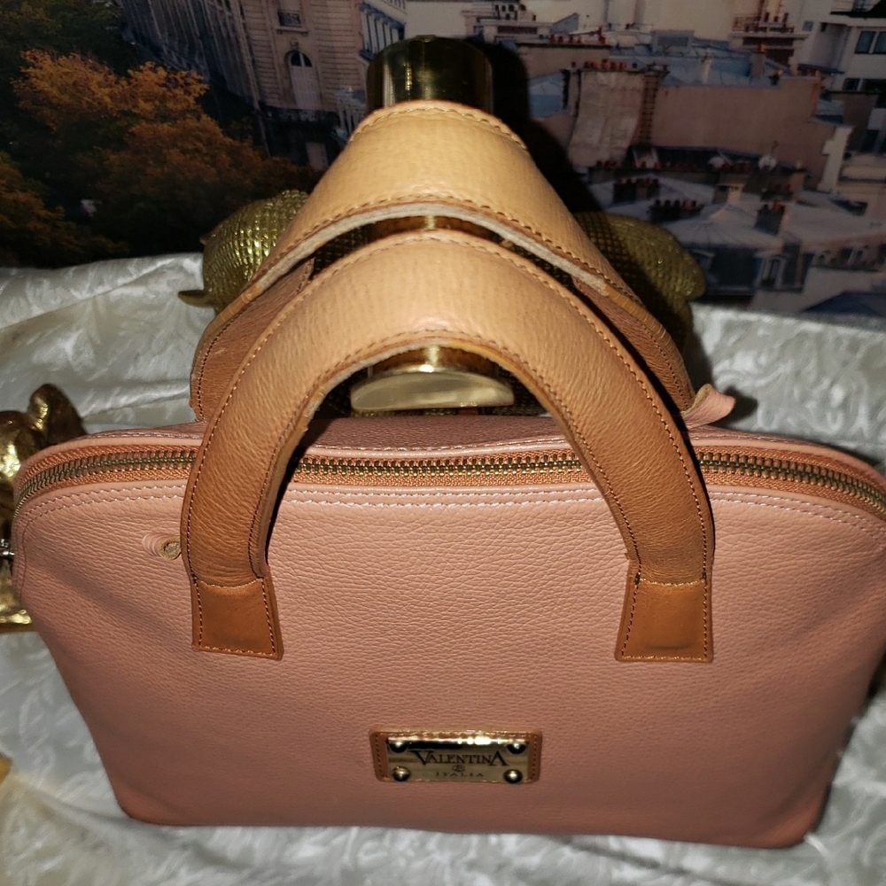 Valentina Lambskin Leather Satchel - Picture 3 of 14